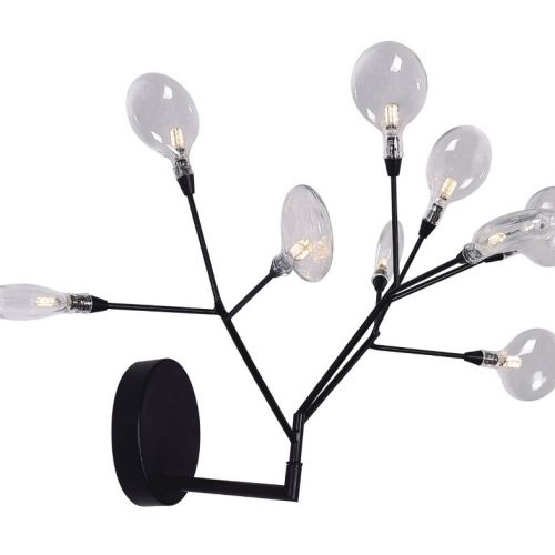 Бра Crystal Lux EVITA AP9 BLACK/TRANSPARENT